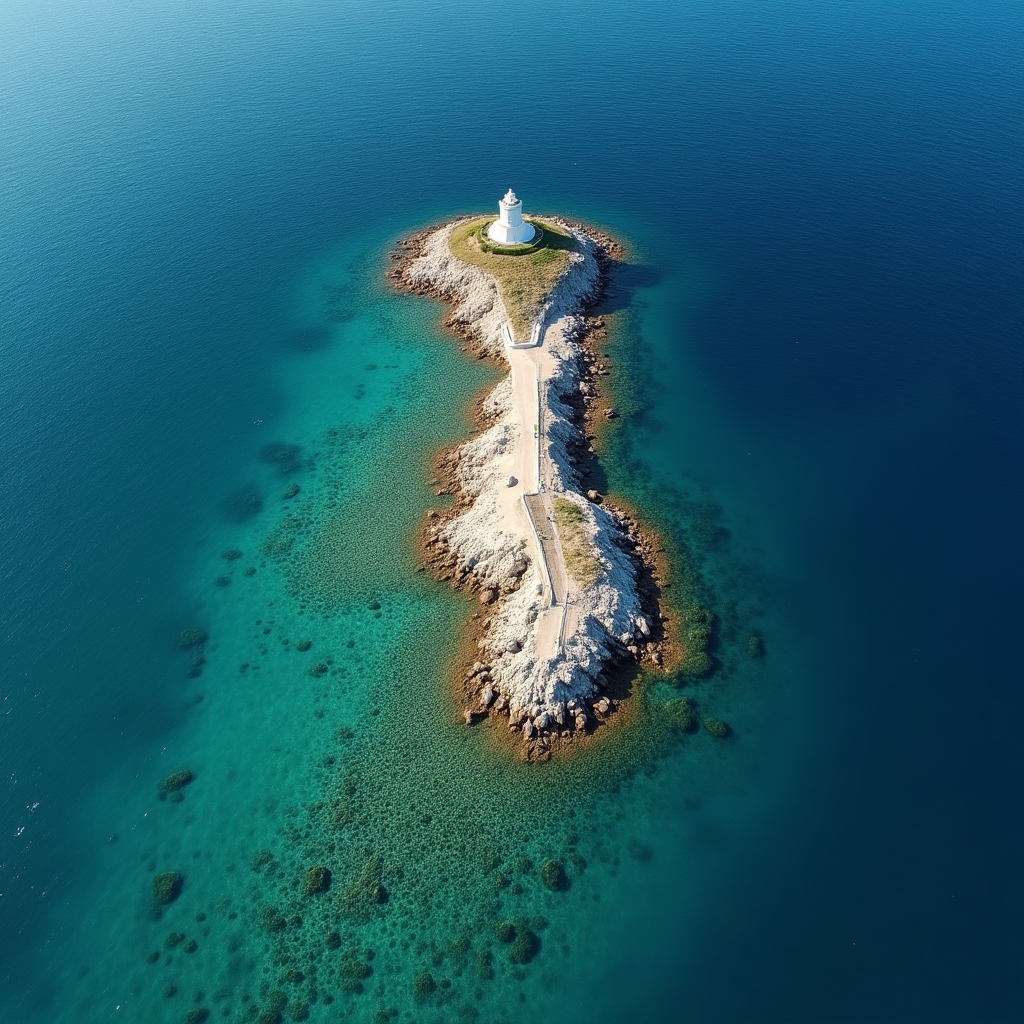 Vista aerea delle spiagge del Salento con contrasto tra il lato adriatico e ionico, sabbia chiara e acque dai colori differenti